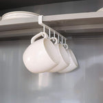 Art Secret Multi-Function 3pcs × 6 Hooks Mug Holder Under Cabinet Coffee Cup Hanger for Kitchen, Armoire and Any Thickness of 0.8 inch or Less Shelves