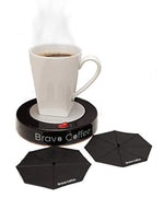 Electric Personal Coffee Mug & Beverage Warmer For Desk, 3.87" Diameter with 2 Bonus Drink Covers :: Large Heat Plate Fits All Cups and Mugs :: Automatic Shutoff for Safety by Bravo Line