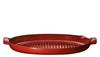 Emile Henry Made In France Flame BBQ Fish Baking Dish, 19.7 x 11", Burgundy