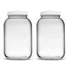 Teikis 2 Pack Wide-Mouth 1 Gallon Glass Jar with 4" Opening Lid Air Tight and Leak Proof - USDA Approved for Fermenting Kombucha, Kefir, Storing and Canning - Dishwasher Safe