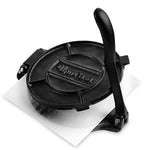 Uno Casa Cast Iron Tortilla Press, Pre-Seasoned, 8 Inch, Bonus 100 Pcs Parchment Paper