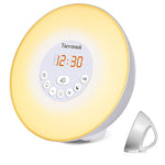 Tsevinsek Digital Alarm Clock with Wake Up Light, Sunrise/Sunset Simulation, Nature Sound, FM Radio, Color Changing Night Light, LED Display Bedroom Alarm Clock for Kids, Heavy Sleepers