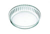 Simax Clear Glass Fluted Cake Dish, Deep | Heat, Cold and Shock Proof, Made in Europe, 10.25 Inch