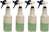 4 - Plastic Spray Bottles Leak Proof Technology Empty 32 oz Heavy Duty Commercial Grade Adjustable Spray Rate Trigger Sprayers w/Chemical Resistant Sprayer Heads - 4 Sets