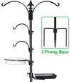 Gray Bunny GB-6844 Premium Bird Feeding Station Kit, 22" Wide x 91" Tall (82 inch Above Ground) Black, A Multi Feeder Hanging Kit & Bird Bath for Attracting Wild Birds, Birdfeeder and Planter Hanger