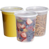 [24 Sets- 32 oz.] Plastic Deli Food Storage Containers With Airtight Lids