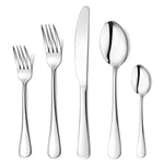 Flatware Set, 20-piece Silverware Cutlery Set with Serving Pieces, Heavy-duty Stainless Steel Utensils, Include Knife/Fork/Spoon, Mirror Finish, Dishwasher Safe, Service for 4 (Silver)