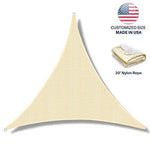 Windscreen4less 8' x 8' x 8' Sun Shade Sail Canopy in Beige with Commercial Grade (3 Year Warranty) Customized