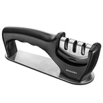 BOOCOSA Kitchen Knife Sharpener – The best 3-Stage Diamond Knife Sharpener Sharpening System Suit for Any Type of Knife, and Ergonomically Designed is Chef’s Choice Knife Sharpener … (Black)