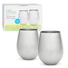 Stainless Steel Stemless Wine Glasses, Set of 2, 18 oz, Made of Unbreakable BPA Free Shatterproof SS & Dishwasher Safe