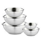 FamGo WSMXB-5PC Stainless-5PS Mixing Bowls, 5, Silver