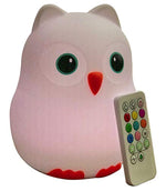 Goodnight Owl Rechargeable Night Light for Kids & Toddlers - Multi-Color LEDs (9 Colors!), Remote Control, BPA-Free Silicone, 9 Levels of Brightness, Auto-Off Timer. Super Cute and Fun! by Juneta