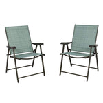 Best Choice Products Set of 2 Outdoor Folding Bistro Patio Chairs w/Space Saving Design - Green…