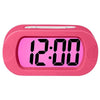 ZHPUAT Colorful Light Digital Alarm Clock with Snooze, Simple Setting, Progressive Alarm, Battery Operated, Shockproof, The Ideal Gift Clock for Kids & Convenient for Travel (Pink)