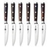 Steak Knives Knife Set of 6 or 12 - Natural Ebony Wood Full Tang Handle - Serrated Blade - German Stainless Steel - Gift Box Set - Not Dishwasher Safe