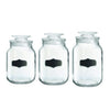 Style Setter Chalkboard Glass Canisters, Clear, Set of 3