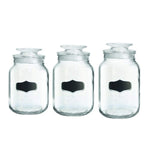 Style Setter Chalkboard Glass Canisters, Clear, Set of 3