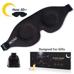 3D Sleep Mask, New Arrival Sleeping Eye Mask for Women Men, Luxury Night Blindfold Contoured, Light Blocking Eye Cover with Earplug Carry Pouch, Eye Shade with Adjustable Strap for Travel Nap, Black by ZGGCD