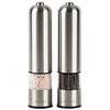 Jagurds Electric Salt and Pepper Mill Set - Premium Stainless Steel One-Handed Spice Grinders with Light, Automatic Battery Operated with Adjustable Coarseness for That Perfect Savory Seasonings