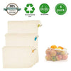 Reusable Cotton Bags, Produce Bags Vegetable Bags Fruit Bags Reusable Produce Grocery bags Reusable Mesh Bags Organic Produce Bags Eco Bag Set Of 6（2 Small, 2 Medium, 2 Large）