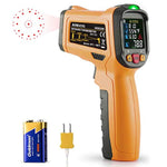 Infrared Thermometer AIDBUCKS AD6530D Digital Laser Non Contact Cooking IR Temperature Gun -58°F to 1472°F with Color Display K-Type Thermocouple for Kitchen Food Meat BBQ Automotive and Industrial