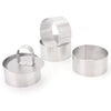 Tebery 3-Inch Stainless Steel Cake Rings Cake Mousse Mold for Pastry Cake Mousse and Pancake - Set of 4 with 1 Pusher