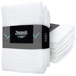 Zeppoli 12-Pack Flour Sack Towels - 31" x 31" Kitchen Towels - Absorbent White Dish Towels - 100% Ring Spun Cotton Bar Towels