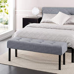 Zinus Memory Foam Tufted Upholstered Bed Bench