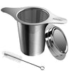 ZPOSE Tea Strainer FDA Approved 304 Stainless Steel Tea Filter, Large Capacity & Double Handle Design Perfect Hanging on Teapot Cups, Fine Mesh Tea Infusers for Loose Tea