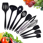 Silicone Kitchen Utensils Set,10 Piece Kitchen Gadgets Set,Heat Resistant Non-stick Cooking Spatulas Silicone Cooking Utensils kitchen Utensil Soup Spoon,Spatula,Kitchen Gadgets for Camping or Travel