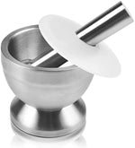 Mortar and Pestle Sets, CUGLB 18/8 Stainless Steel Mortar and Pestle Bowls Pill Crusher Food Safe & BPA Free Molcajete Bowl
