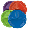 | Set of 12 | Premium Quality Unbreakable Plastic 10" Divided Plates in 4 Assorted Colors