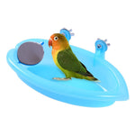 QBLEEV Bird Baths Tub with MirrorFor Cage, Parrot Birdbath Shower Accessories, Bird Cage Hanging Bath Bathing Box for Small Birds Parrots