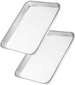 Bangder Baking Sheet Pan for Toaster Oven, Heavy Duty Stainless Steel Sheet Pan Easily Wipes Clean! Mirror Finish, Dishwasher Safe, 10 X 8 inch, Set of 2