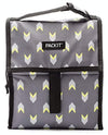 PackIt 10 inch 10 hour Freezable Foldable Reusable Multipal Uses Lunch Bag with Adjustable Strap (Grey Neon Arrows)
