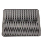 Silicone Dish Drying Mat, 16 x 12 inch Durable Kitchen Drainer Pad with Heat Resistant Trivet,Large Dish Washer Safe