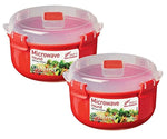 Sistema Microwave Cookware Bowl (2 Pack) Round, 30.4 Ounce/ 3.8 Cup, Red