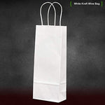 5.25"x3.25"x13" 50 pcs Bagsoure White Kraft Paper Wine Bags Merchandise Party Bags Gift Bags Retail Bags Craft Bags Brown Bag Natural Bag