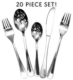 Darware 20-Piece Flatware Set, Service for 4 w/ Stainless Steel Tablespoons, Teaspoons, Forks, Salad Forks & Knives