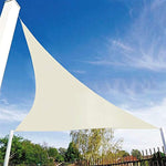AIPP 12' x 12' x12' Sun Shade Sail Triangle White Canopy Awning Shelter Screen - Permeable UV Block Fabric for Patio Outdoor Garden