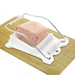 Luncheon Meat Slicer Yummy Sam Cheese Slicer Boiled Egg Slicer Fruit Slicer Soft Food Slicer Sushi Cutter Canned Meat Slicer with 10 Cutting Wire in Stainless Steel
