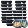 Nutribox [20 pack] 30 oz - meal prep containers 2 compartment lunch box with lids - BPA Free Reusable Lunch bento Box