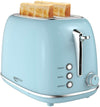 2 Slice Toaster Retro Stainless Steel Toaster with Bagel, Cancel, Defrost Function and 6 Bread Shade Settings Bread Toaster, Extra Wide Slot and Removable Crumb Tray, Blue by Keenstone