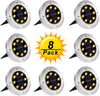 Solar Ground Lights, Upgraded Outdoor Garden Waterproof Bright in-Ground Lights for Lawn Pathway Yard Driveway, with 8 LED Warm White Lights (8 Pack)