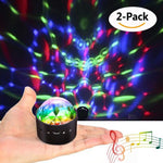 [2-Pack] Wireless Disco Ball Lights Battery Operated Sound Activated LED Party Strobe Light Mini Portable RGB DJ Stage Light with USB by Opard