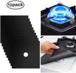 10 Pack Gas Stove Burner Covers - Reusable Gas range protectors Non-stick Stovetop Burner Liners for Kitchen/Cooking, 0.2 mm Double Thickness, Cuttable, Dishwasher Safe, Easy to Clean (10.6" x 10.6")