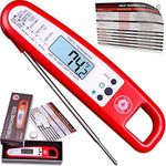 Instant Read Meat Thermometer For Cooking And Grill. UPGRADED WITH BACKLIGHT AND WATERPROOF BODY. Best Ultra Fast Digital Kitchen Probe. Includes Internal BBQ Meat Temperature Guide