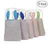 5 Pack Easter Bunny Bags Easter Gift Bag Easter Bunny Ear Basket Jute Cotton Cloth Tote Bag for Eggs Hunting