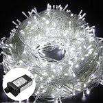 Excelvan Safe Low Voltage 8 Modes 500 LEDs 100m/328ft Dimmable Fairy String Lights with Transparent String for Bedroom Patio Garden Gate Yard Party Wedding Christmas Decoration, Cool White
