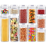 Food Storage Container Large Size, OnederHome Air-Tight Cereal & Dry Food Storage - 11 Piece Set with Free 20 Pcs Chalkboard Labels - BPA Free - Keep Food Dry & Fresh with Easy Lock (11 Pack)